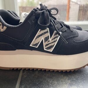 New Balance Women's Black and White Sneakers